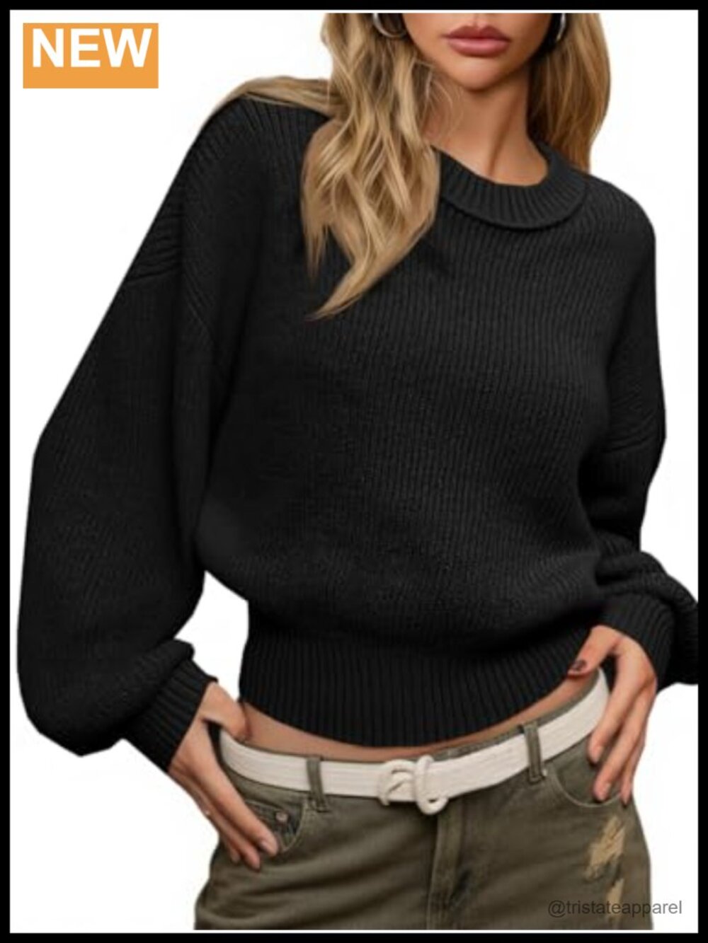 Women's Batwing Long Sleeve Chunky Knit Pullover Sweater